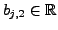$ b_{j,2} \in \mathbb{R}$